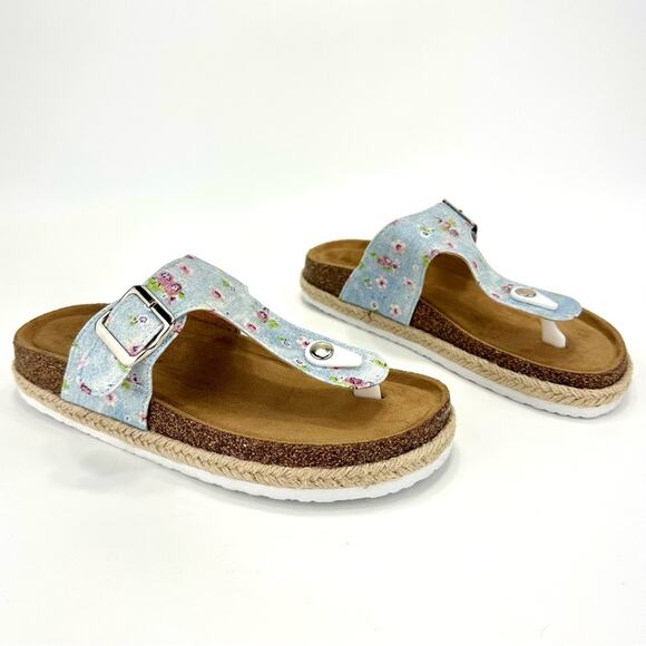 Olivia Miller Sandal Size 6 Thong-Toe Blue Adjustable Strap Padded Footbed New - Picture 11 of 12